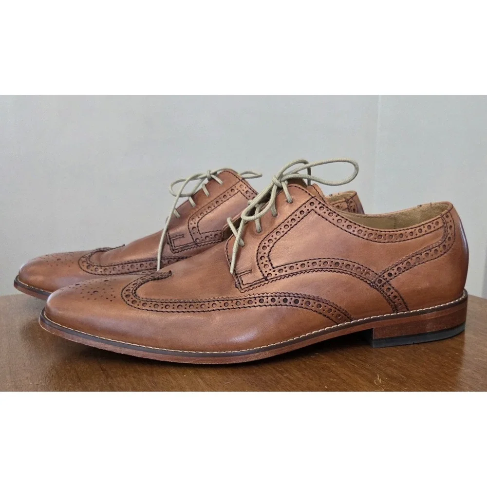 Cole Haan Wingtip Dress Shoes Men's Sz 13 Oxfords CO9303 573141 British‎ Tan